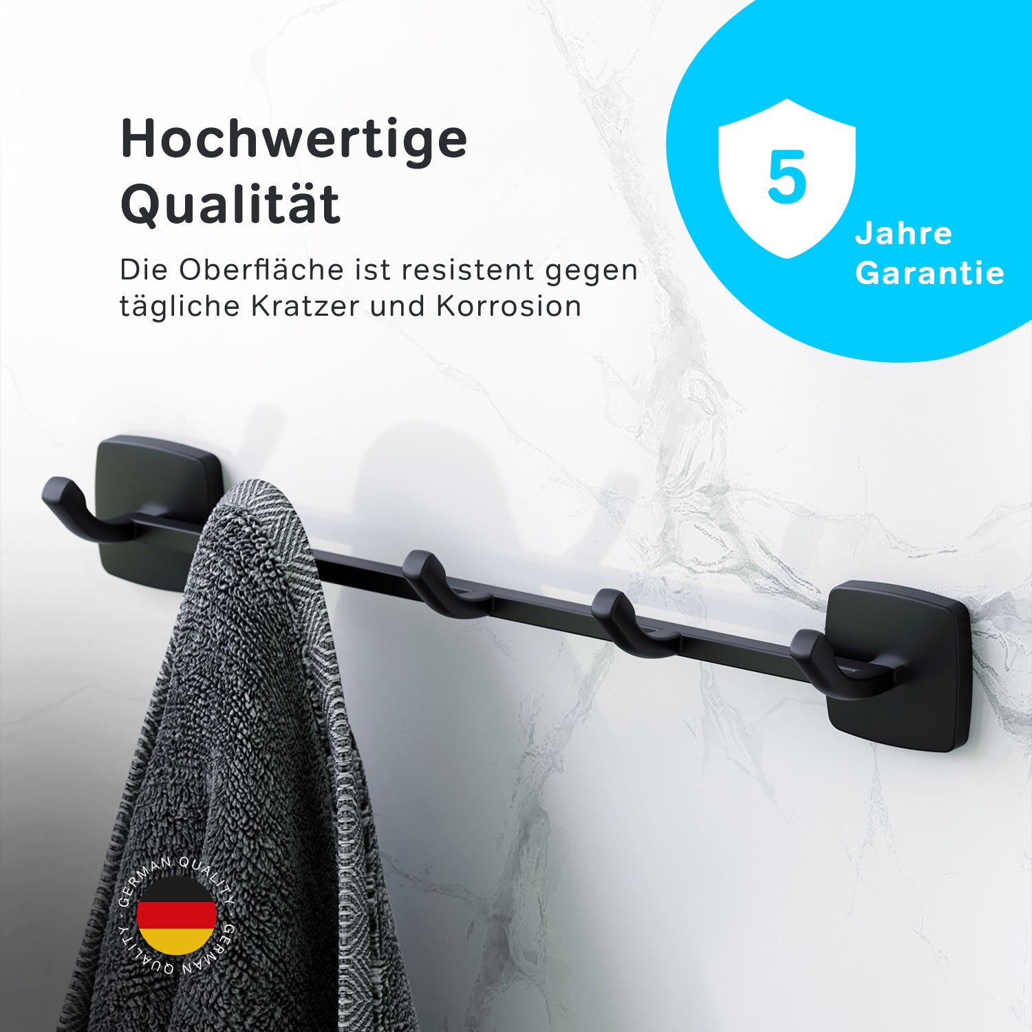AGA35922 Handtuchhaken Gem Handtuchhaken-Set Wandhaken, Schwarz ampm-store.de