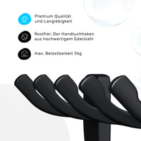 AGA35922 Handtuchhaken Gem Handtuchhaken-Set Wandhaken, Schwarz ampm-store.de