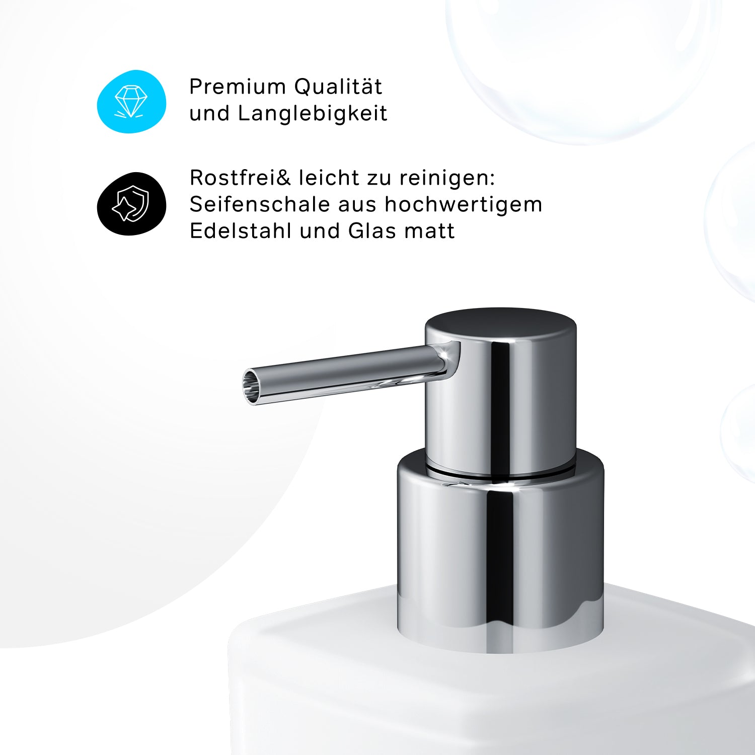 AGA36900 Gem Flüssigseifenspender aus Glas mit Wandhalterung | Online Store von AM.PM