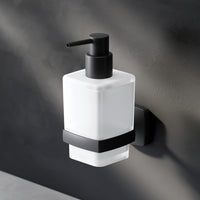 AGA36922 Seifenspender Gem Flüssigseifenspender aus Glas mit Wandhalterung, Schwarz ampm-store.de