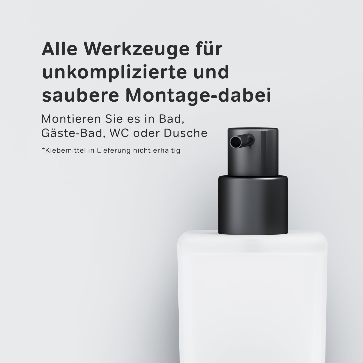 AGA36922 Seifenspender Gem Flüssigseifenspender aus Glas mit Wandhalterung, Schwarz ampm-store.de