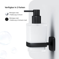 AGA36922 Seifenspender Gem Flüssigseifenspender aus Glas mit Wandhalterung, Schwarz ampm-store.de