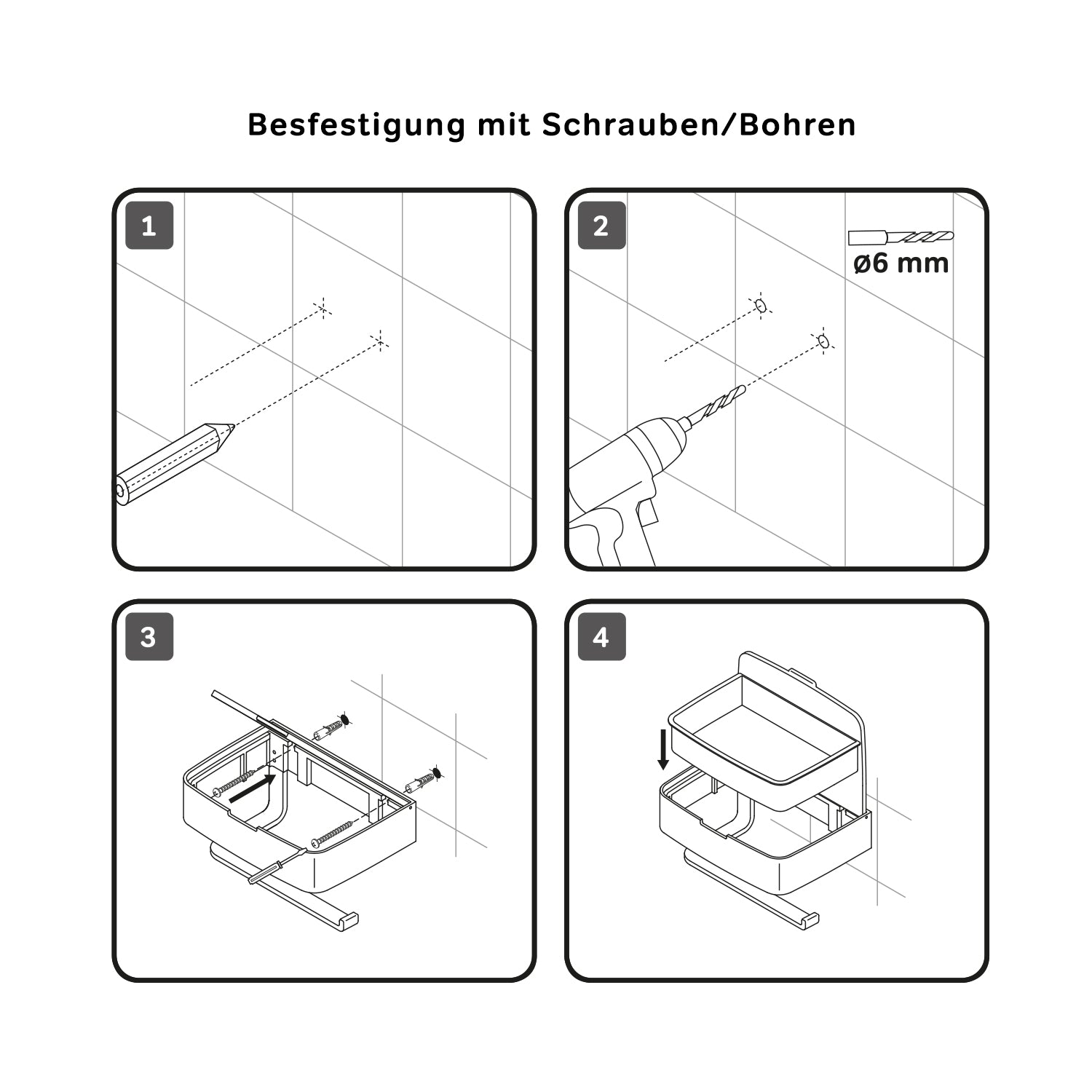 AIB341522 Toilettenpapierhalter Inspire V2.0 Klorollenhalter mit Box, Schwarz