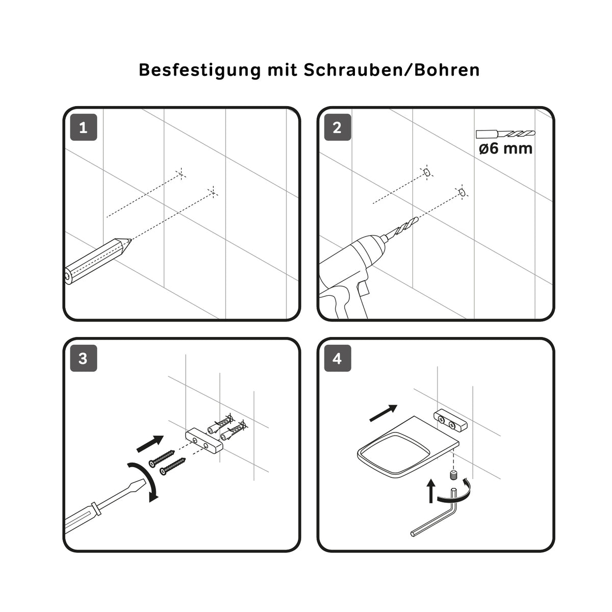 AIB34222 Seifenschale aus Glas mit Wandhalterung Inspire V2.0 Seifenhalter, Schwarz ampm-store.de