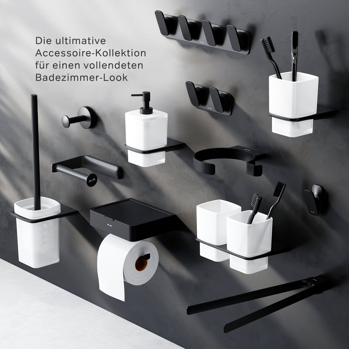 AIB34222 Seifenschale aus Glas mit Wandhalterung Inspire V2.0 Seifenhalter, Schwarz ampm-store.de