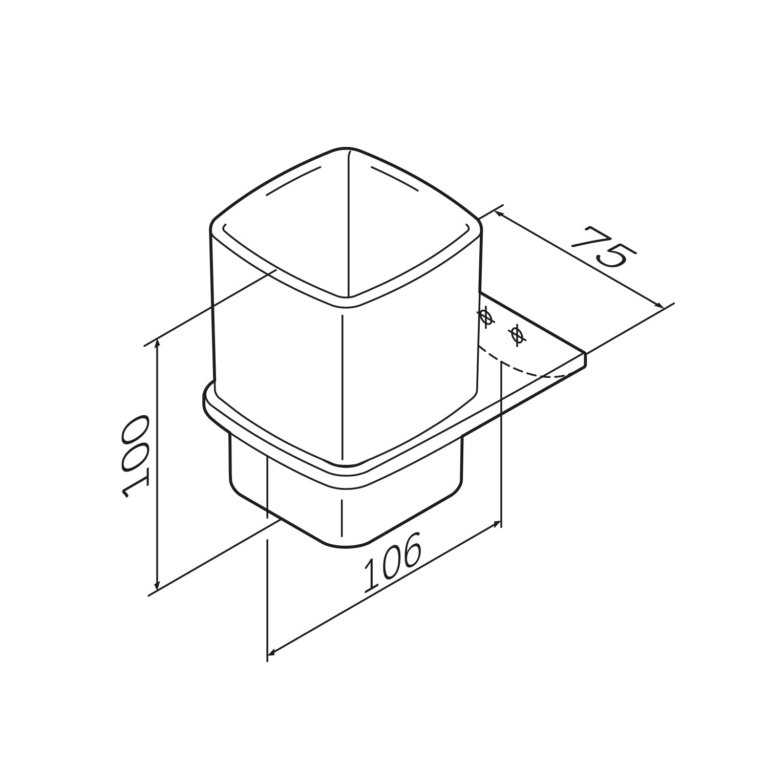 AIB34300 Inspire V2.0 Glasbecher mit Wandhalterung