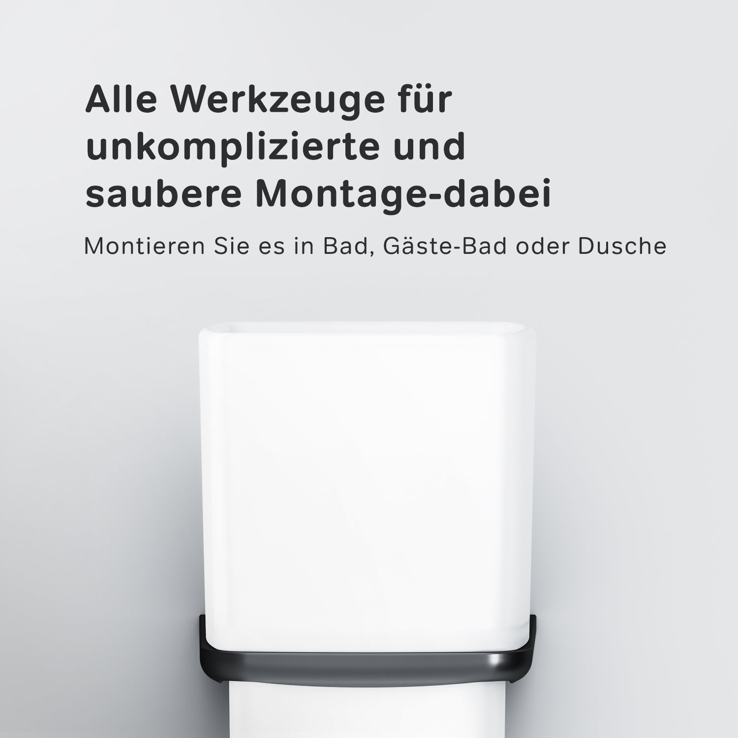 AIB34322 Zahnbürstenhalter Inspire V2.0 Zahnputzbecher mit Wandhalterung, Schwarz