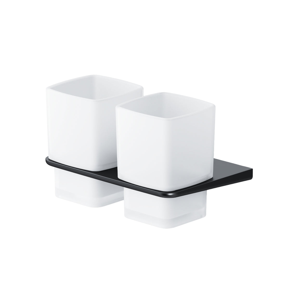 AIB343422 Zahnbürstenhalter Inspire V2.0 Doppelglasbecher mit Wandhalterung, Schwarz ampm-store.de
