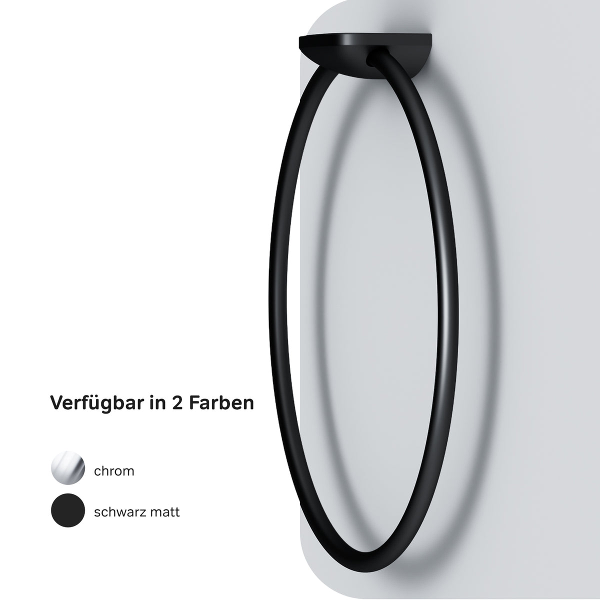 AIB34422 Handtuchring Inspire V2.0 Handtuchstange, Schwarz ampm-store.de