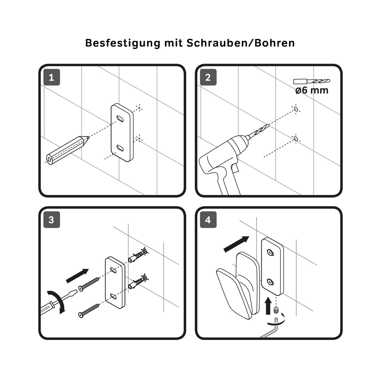 AIB35522 Handtuchhaken Inspire V2.0 Haken für Handtücher Wandhaken, Schwarz ampm-store.de