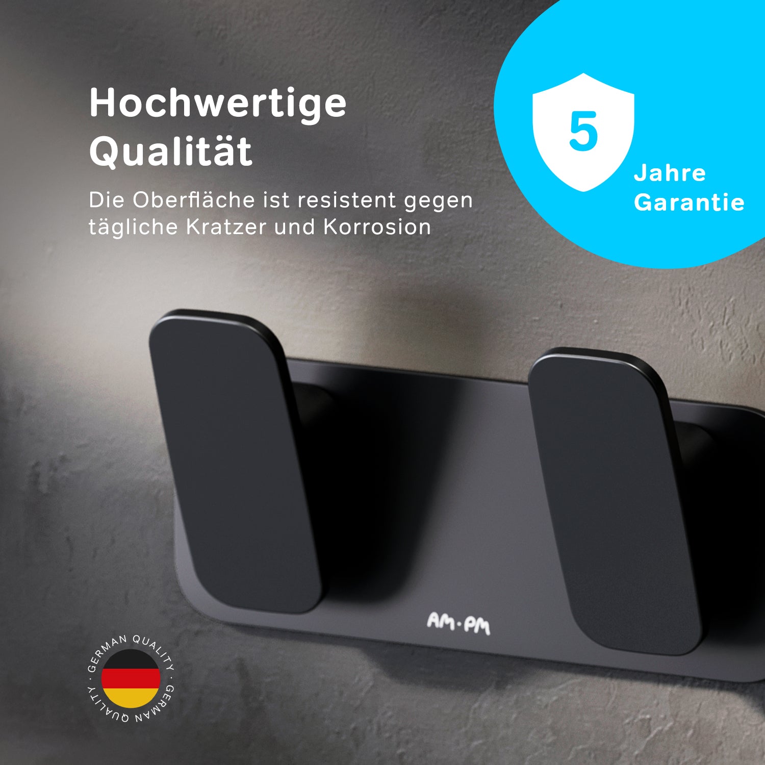 AIB35622 Handtuchhaken Inspire V2.0 Doppelhaken für Handtücher Wandhaken, Schwarz ampm-store.de