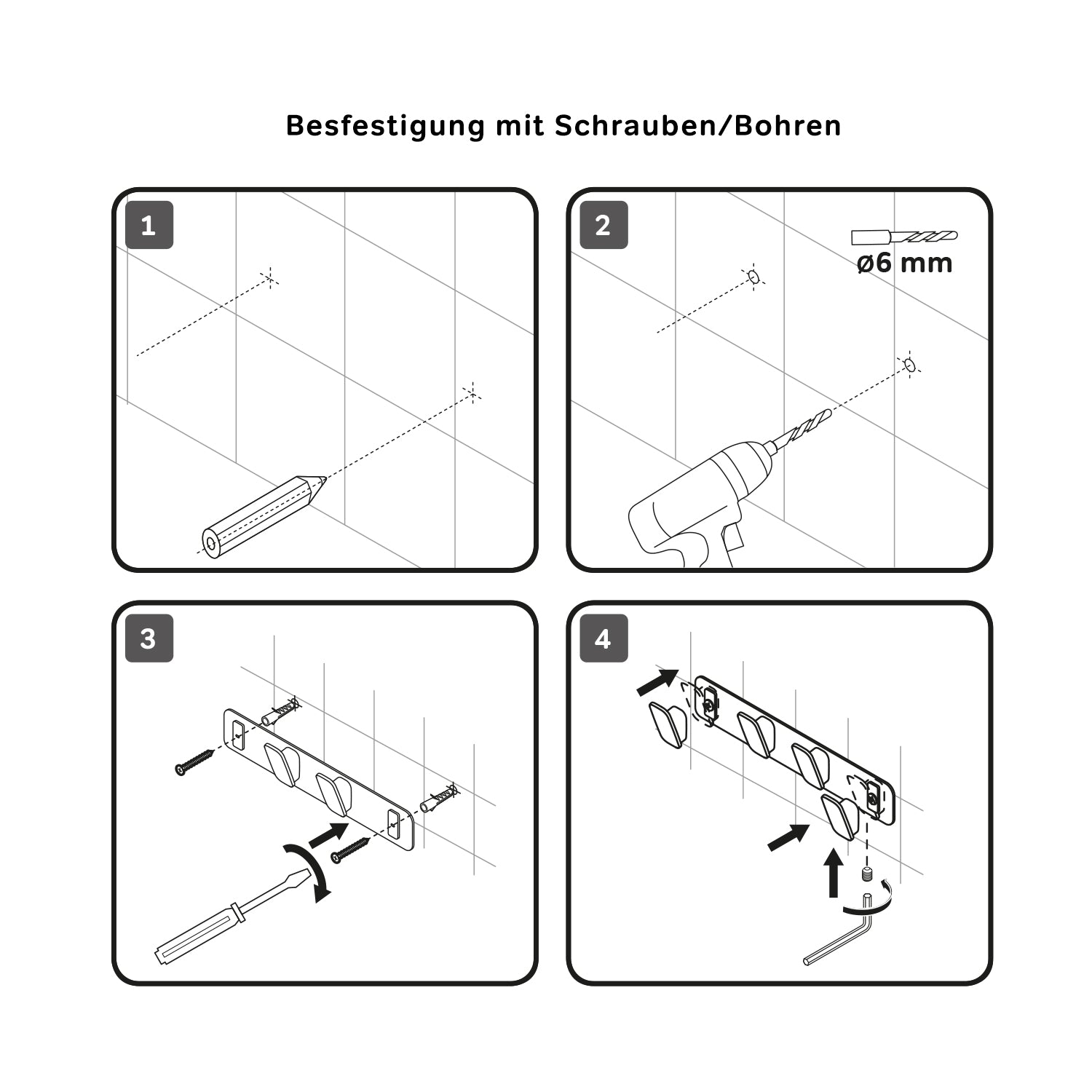 AIB35922 Handtuchhaken Inspire V2.0 Handtuchhaken-Set Wandhaken, Schwarz ampm-store.de
