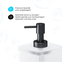 AIB36922 Seifenspender Inspire V2.0 Flüssigseifenspender aus Glas mit Wandhalterung, Schwarz ampm-store.de