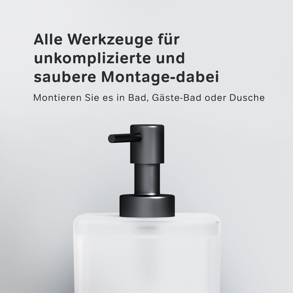 AIB36922 Seifenspender Inspire V2.0 Flüssigseifenspender aus Glas mit Wandhalterung, Schwarz ampm-store.de