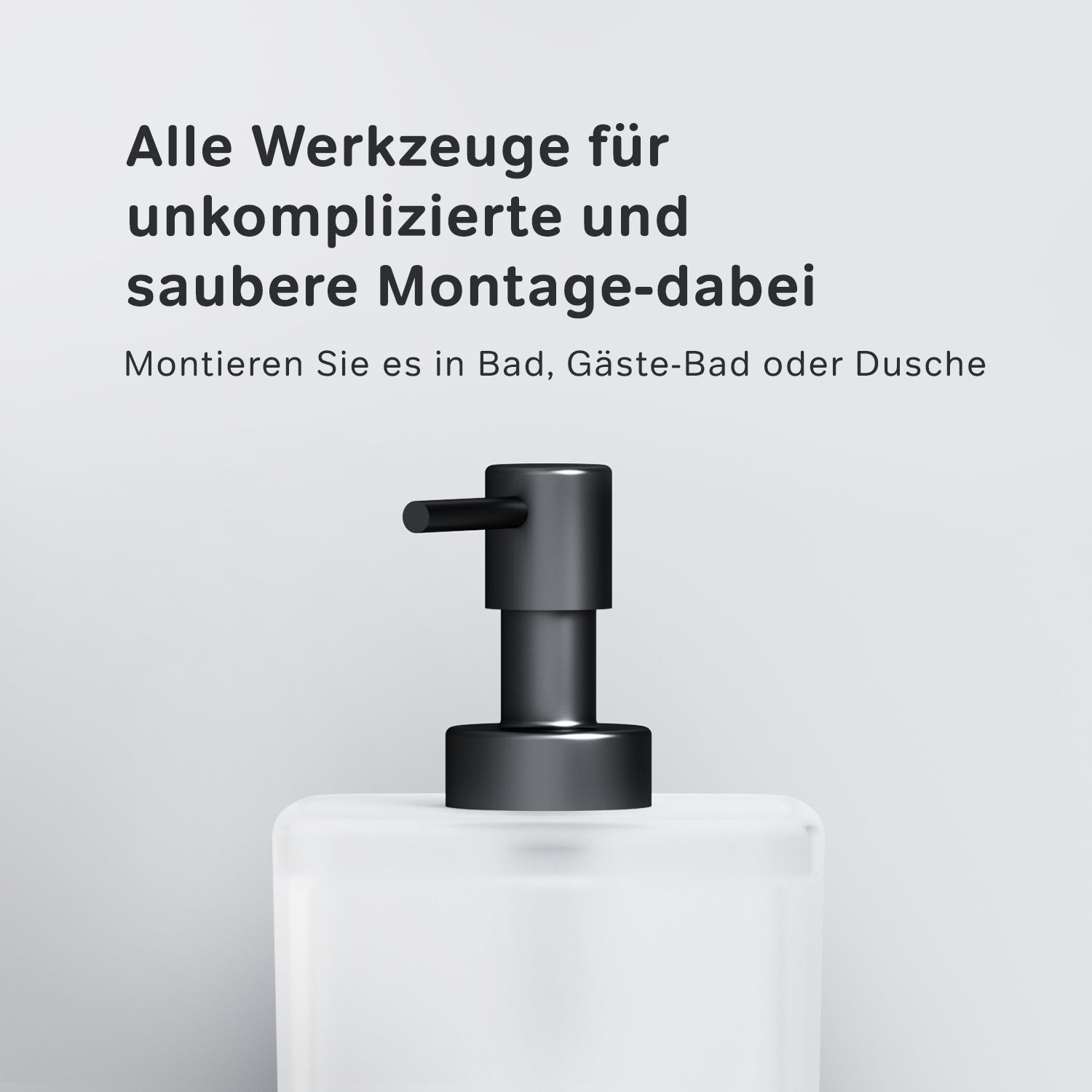 AIB36922 Inspire V2.0 Flüssigseifenspender aus Glas mit Wandhalterung, schwarz