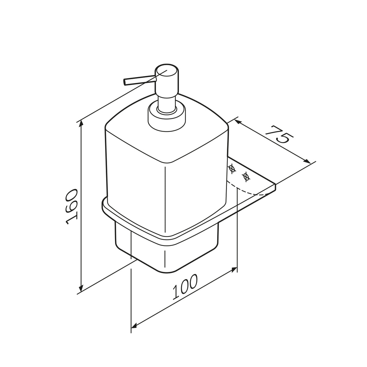 AIB36922 Seifenspender Inspire V2.0 Flüssigseifenspender aus Glas mit Wandhalterung, Schwarz ampm-store.de