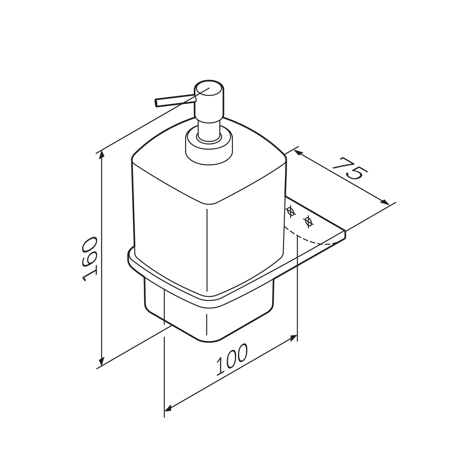 AIB36922 Inspire V2.0 Flüssigseifenspender aus Glas mit Wandhalterung, schwarz