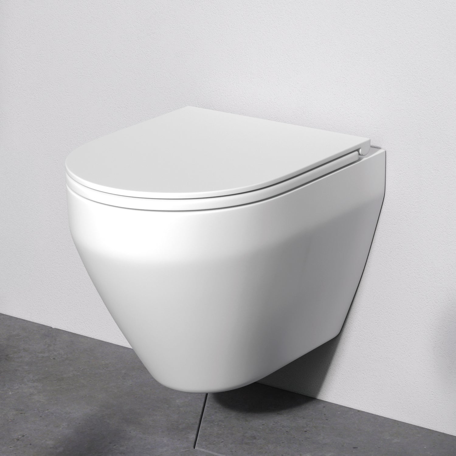 WC suspendu CSB1700SC avec siège WC à fond creux Spirit V2. 0 FlashClean, WC suspendu sans rebord avec abattant