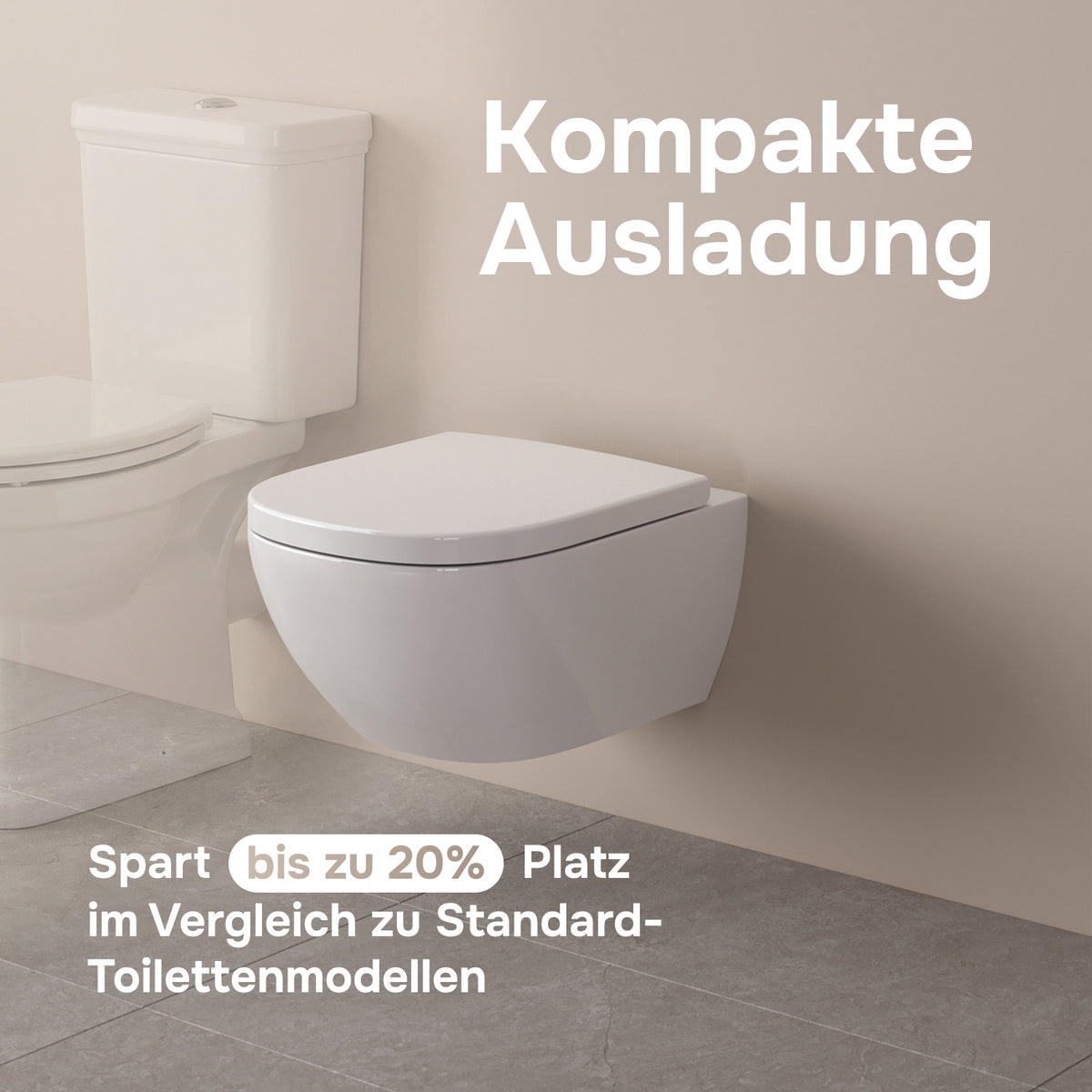 WC suspendu Above AquaSpin sans bride avec abattant–CAB1900PSC