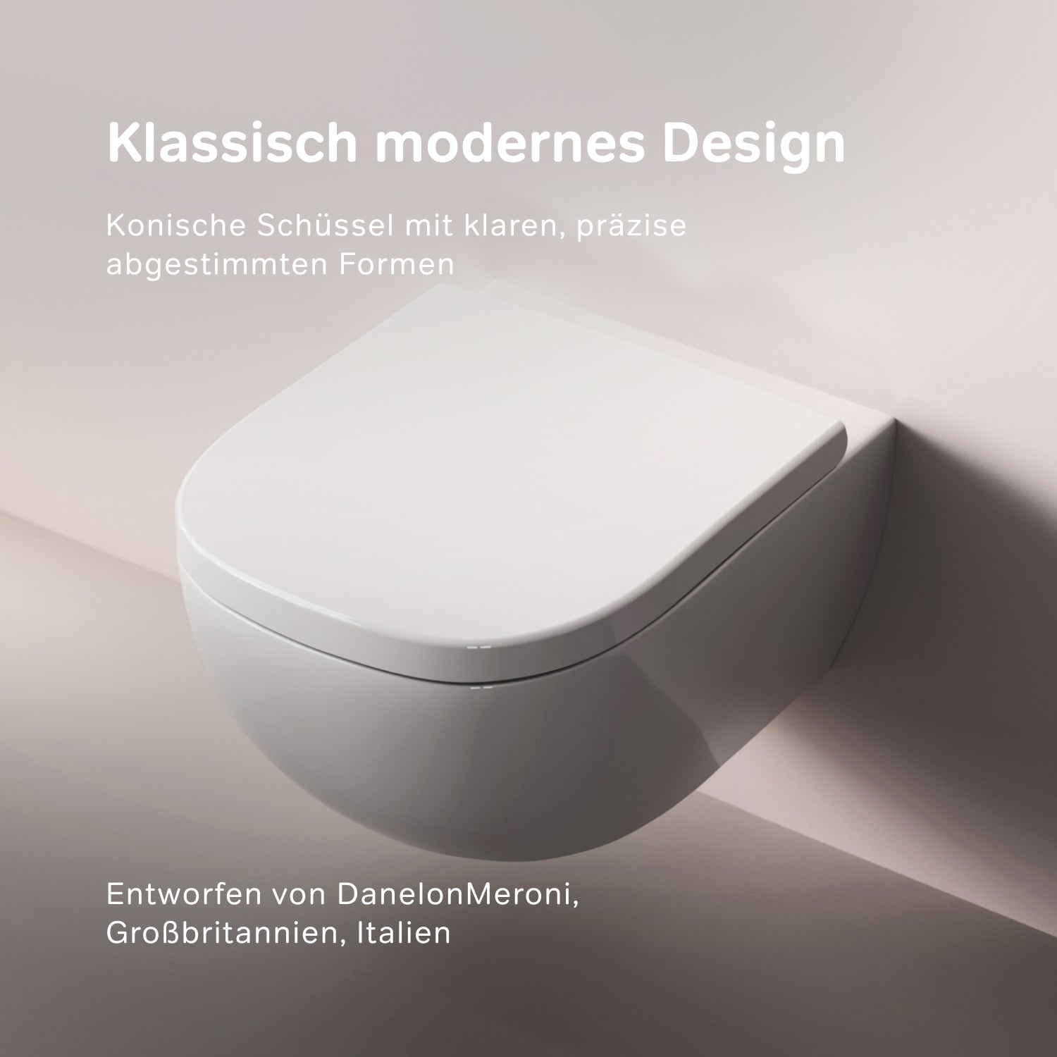 WC suspendu avec abattant CAB1900PSC. Compatible avec le système AquaSpin, WC à chasse d'eau profonde, sans bride, avec couvercle. 