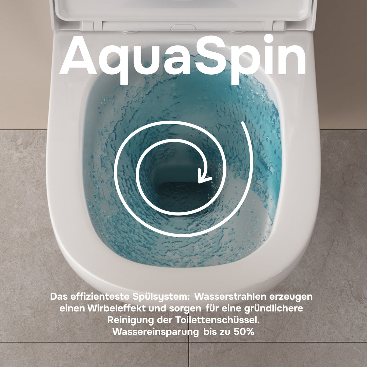 WC suspendu Above AquaSpin sans bride avec abattant–CAB1900PSC