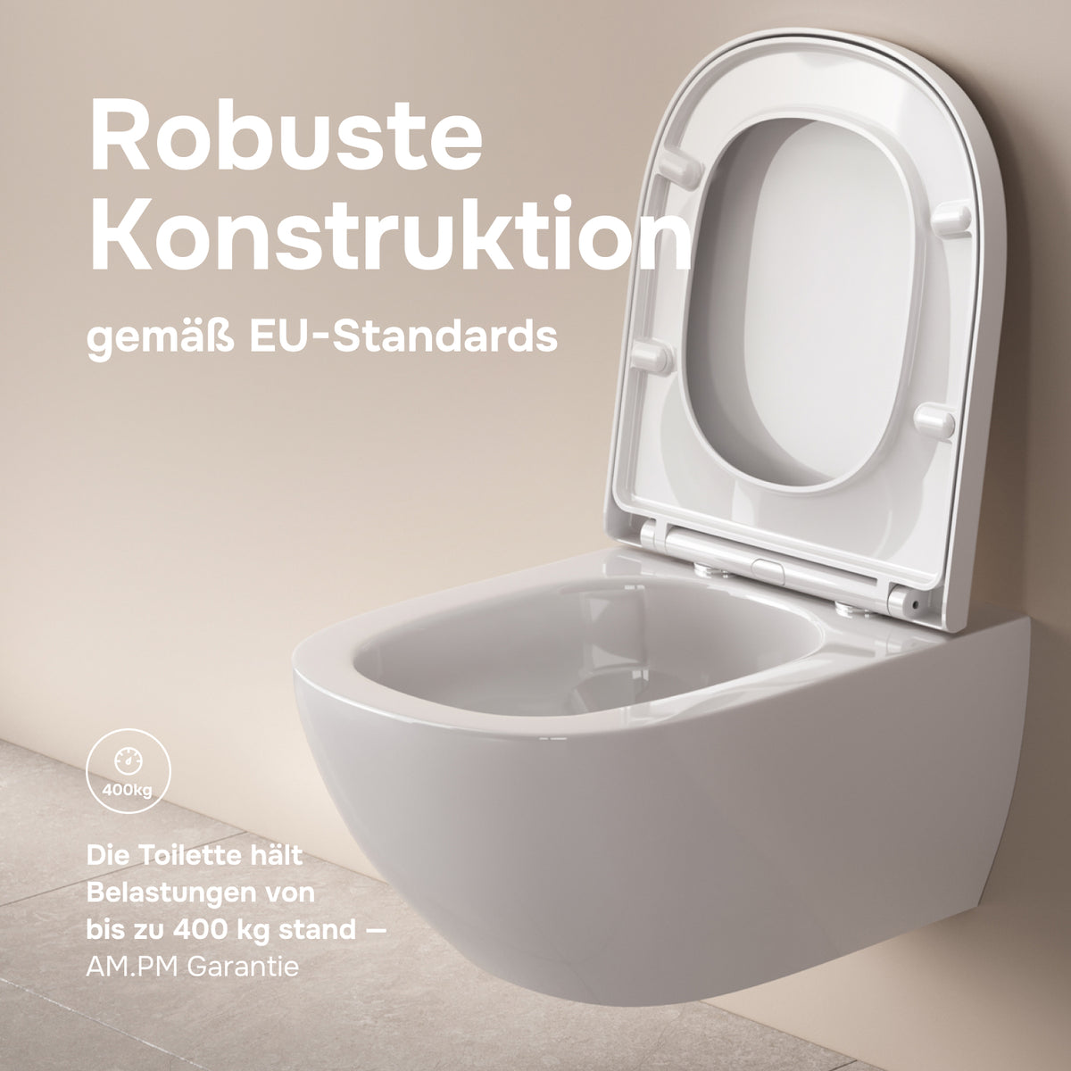WC suspendu Above AquaSpin sans bride avec abattant–CAB1900PSC