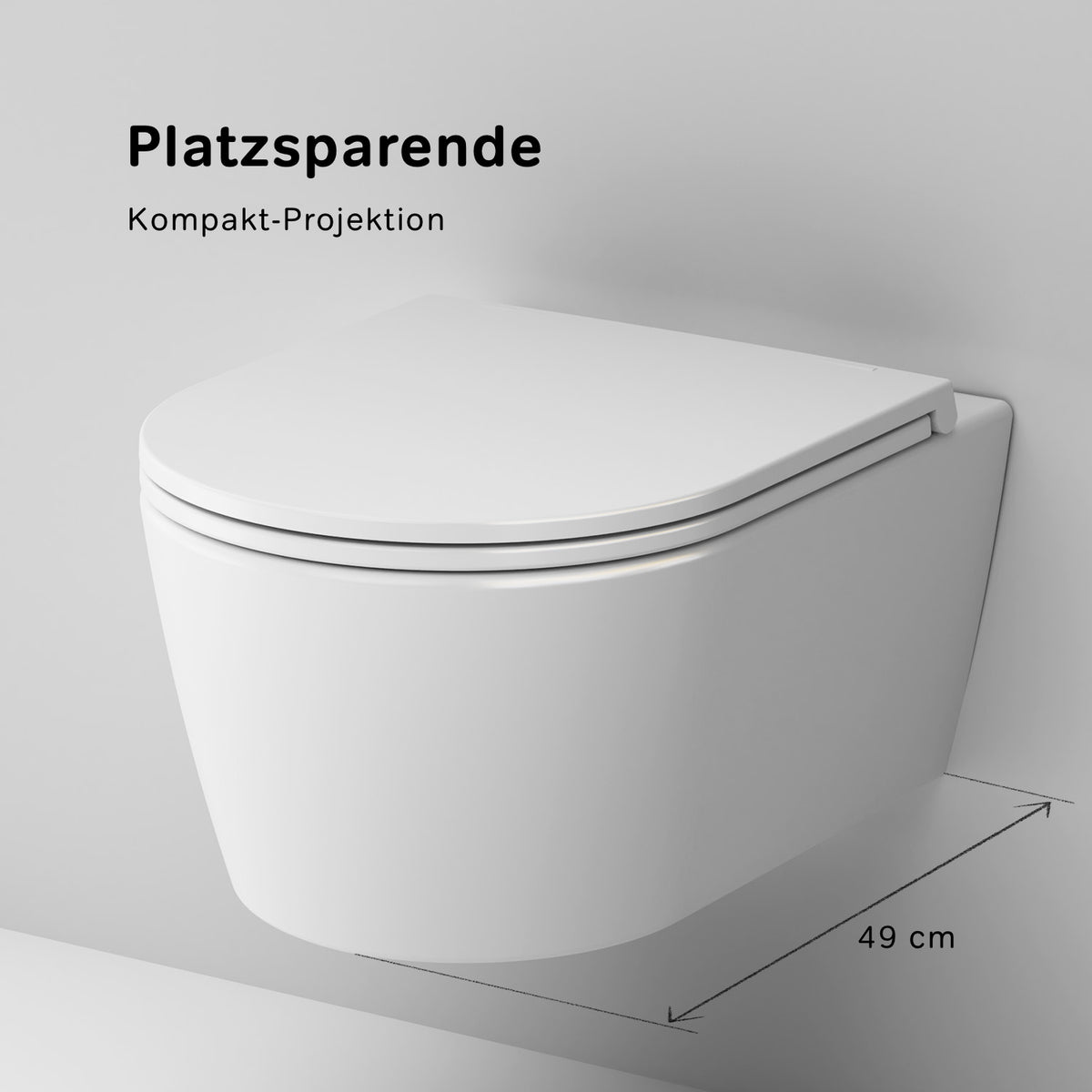 CFA1700SC Wand-WC mit Sitz Func FlashClean Tiefspül-WC Spülrandlos Hänge WC mit Toilettendeckel ampm-store.de