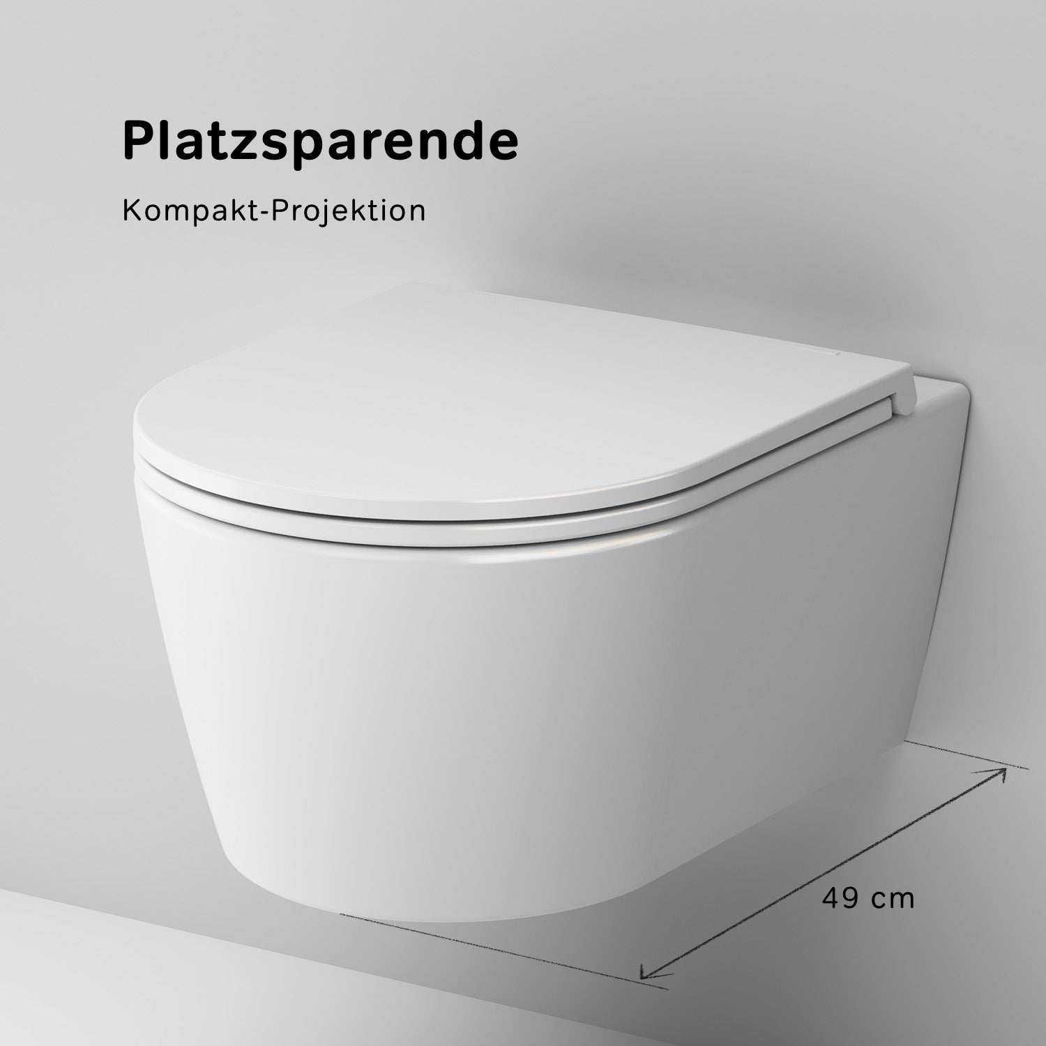 CFA1700SC Wand-WC mit Sitz Func FlashClean Tiefspül-WC Spülrandlos Hänge WC mit Toilettendeckel ampm-store.de