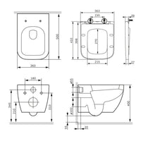 CGA1700SC Wand-WC mit Sitz Gem FlashClean Tiefspül-WC Spülrandlos Hänge WC mit Toilettendeckel ampm-store.de