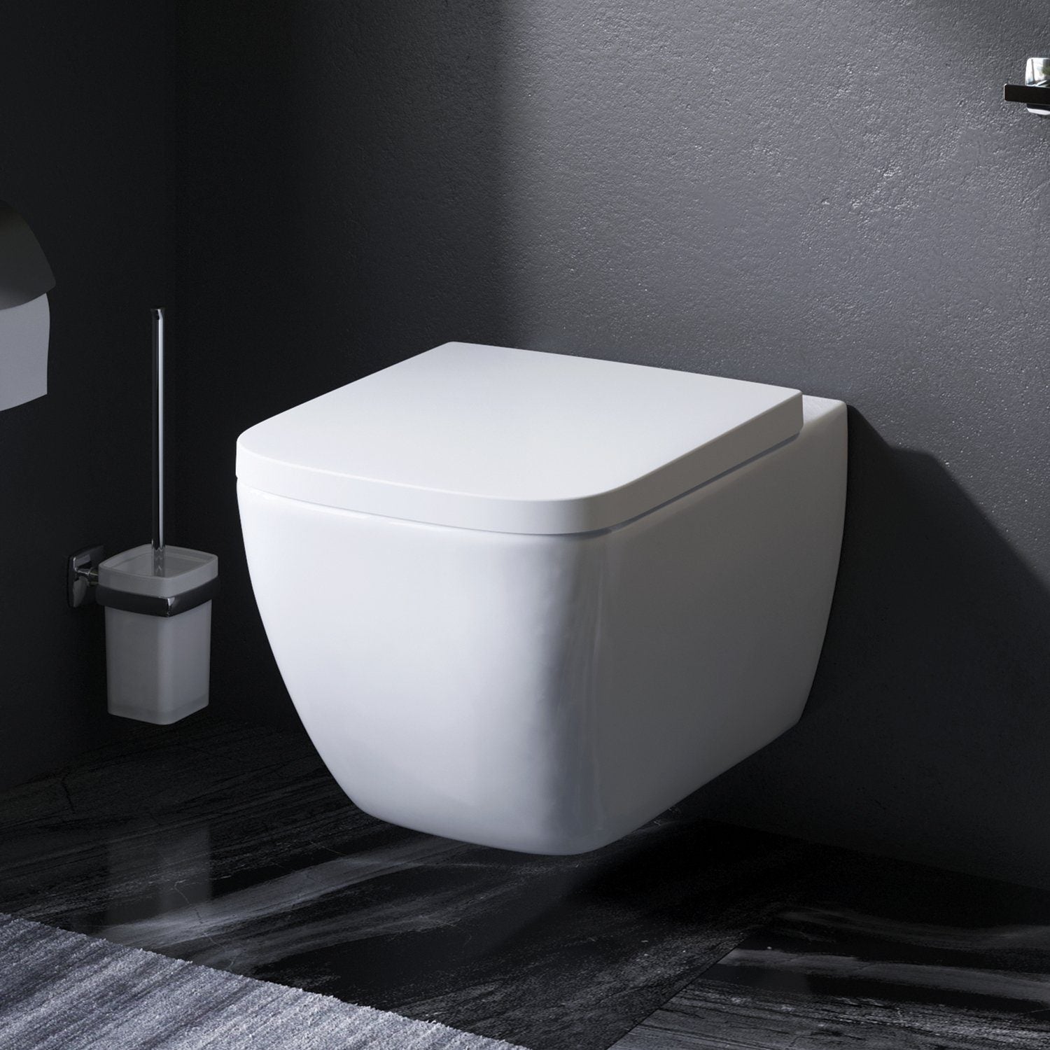 CGA1700SC Wand-WC mit Sitz Gem FlashClean Tiefspül-WC Spülrandlos Hänge WC mit Toilettendeckel ampm-store.de