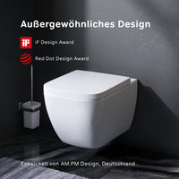 CGA1700SC Wand-WC mit Sitz Gem FlashClean Tiefspül-WC Spülrandlos Hänge WC mit Toilettendeckel ampm-store.de