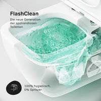 CGA1700SC Wand-WC mit Sitz Gem FlashClean Tiefspül-WC Spülrandlos Hänge WC mit Toilettendeckel ampm-store.de