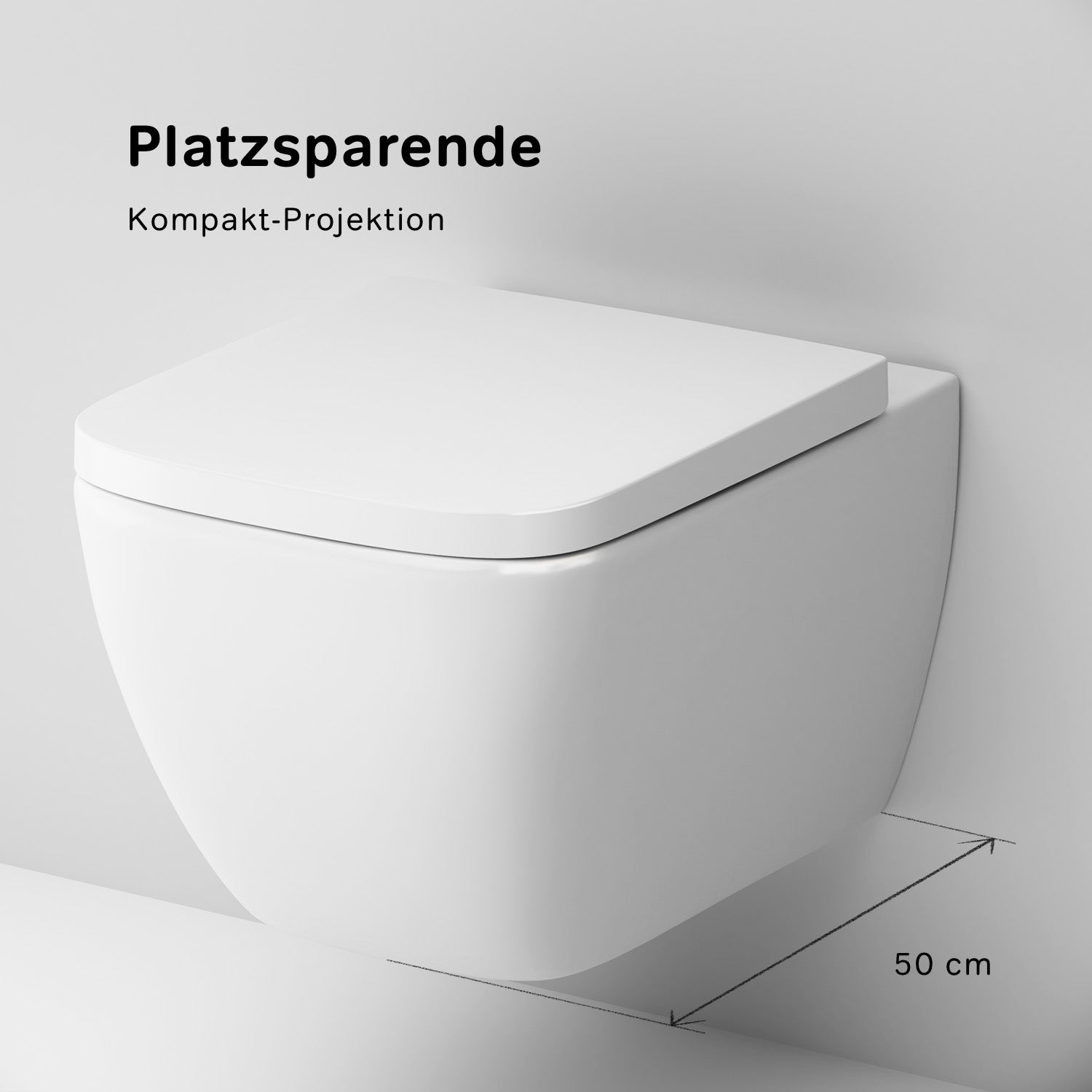 CGA1700SC Wand-WC mit Sitz Gem FlashClean Tiefspül-WC Spülrandlos Hänge WC mit Toilettendeckel ampm-store.de