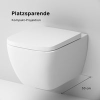 CGA1700SC Wand-WC mit Sitz Gem FlashClean Tiefspül-WC Spülrandlos Hänge WC mit Toilettendeckel ampm-store.de