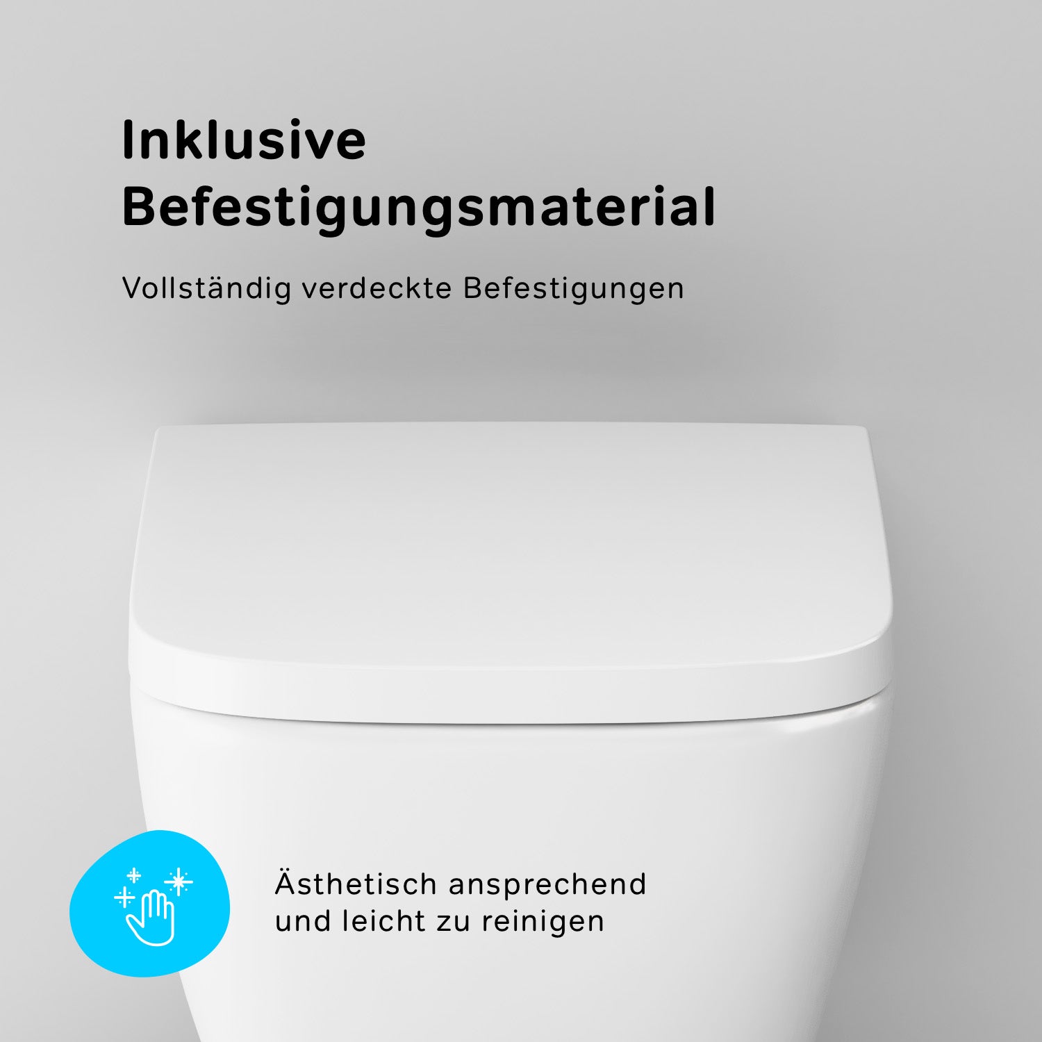 CGA1700SC Wand-WC mit Sitz Gem FlashClean Tiefspül-WC Spülrandlos Hänge WC mit Toilettendeckel ampm-store.de