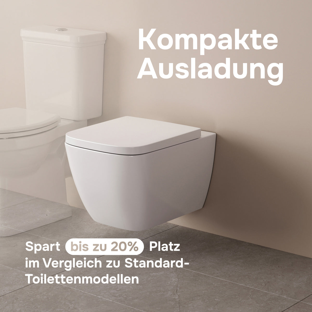 Toilettes suspendues sans bride Gem AquaSpin avec abattant–CGA1901PSC