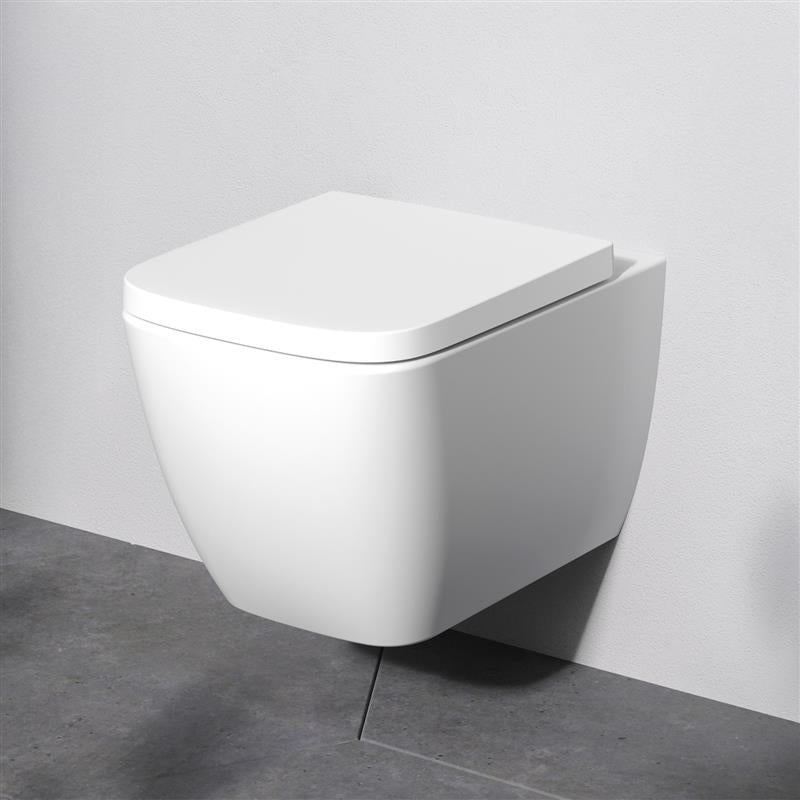 CGA1901PSC Wand-WC mit Sitz Gem AquaSpin Tiefspül-WC Spülrandlos Hänge WC mit Toilettendeckel