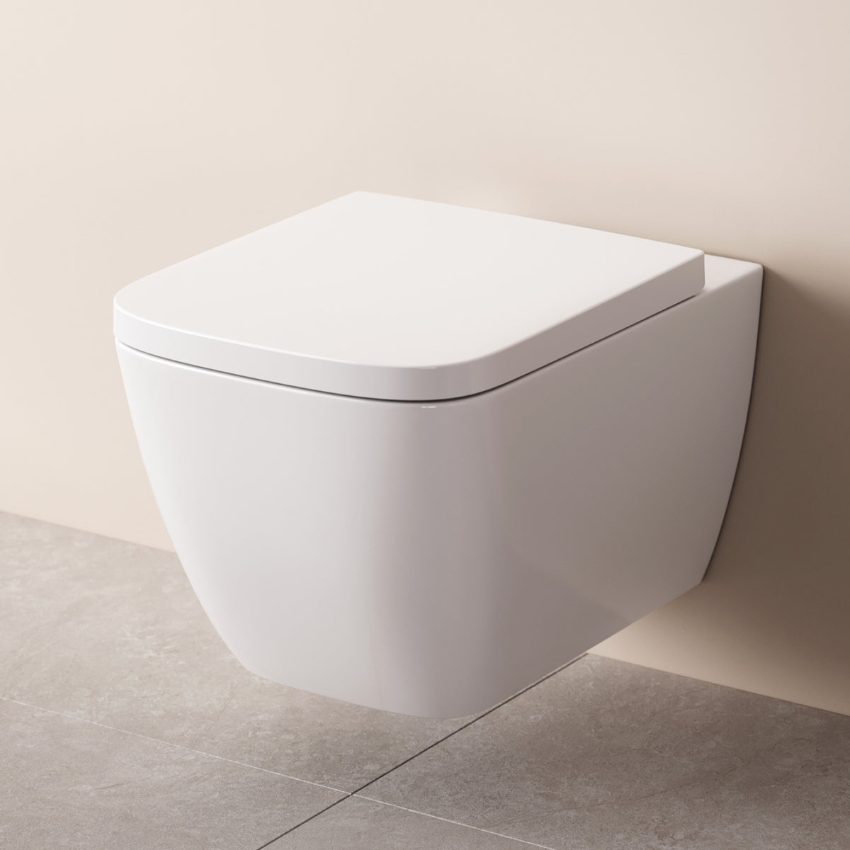 Toilettes suspendues sans bride Gem AquaSpin avec abattant–CGA1901PSC