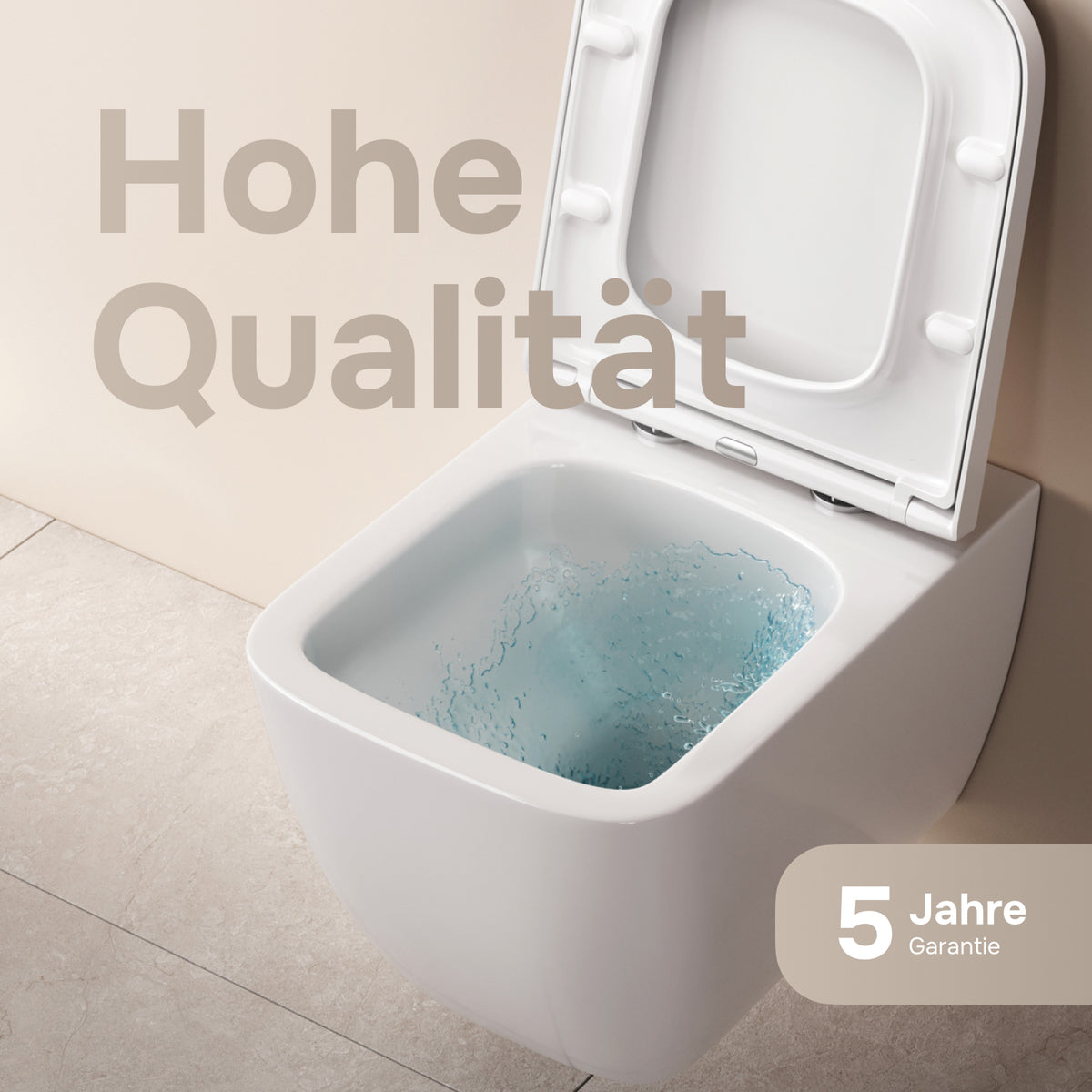 Toilettes suspendues sans bride Gem AquaSpin avec abattant–CGA1901PSC