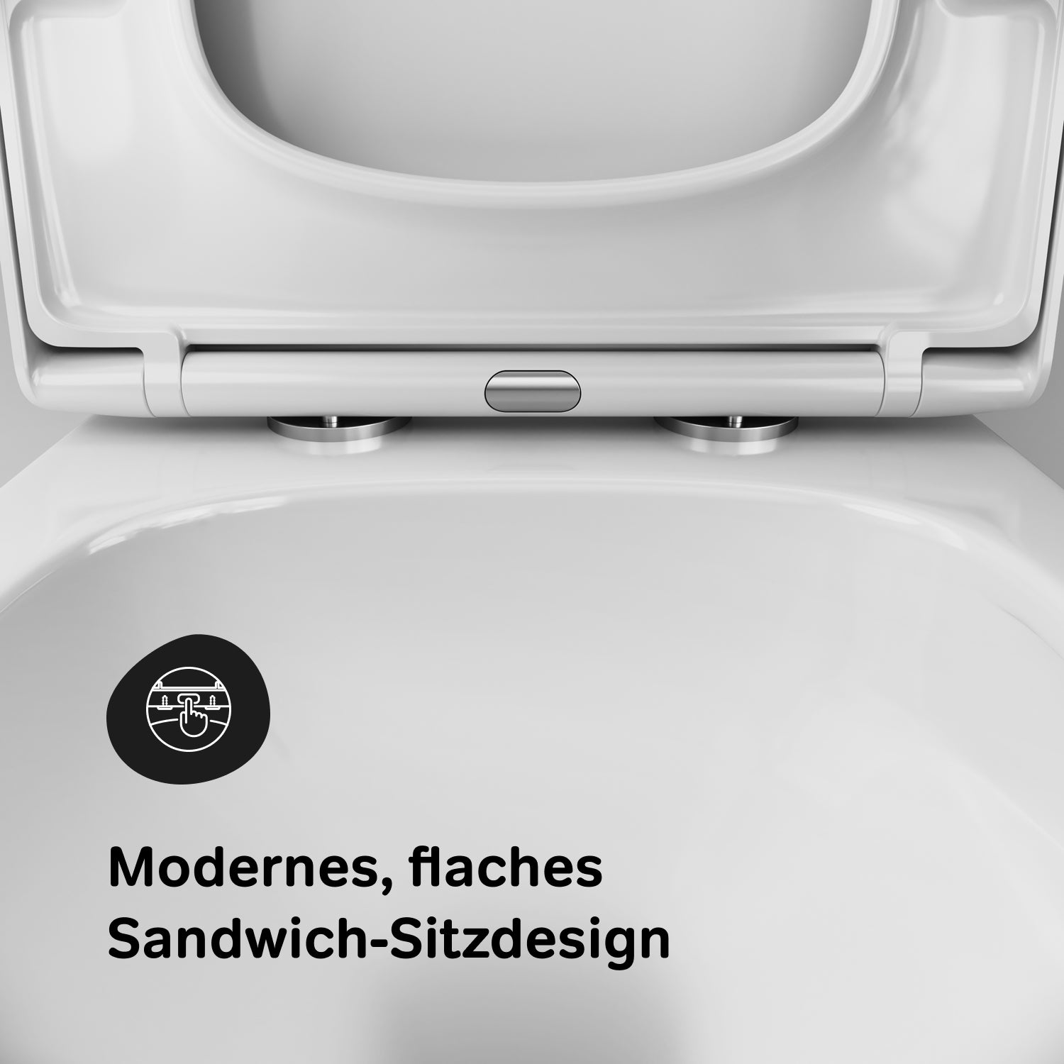 CGA1901PSC Wand-WC mit Sitz Gem AquaSpin Tiefspül-WC Spülrandlos Hänge WC mit Toilettendeckel