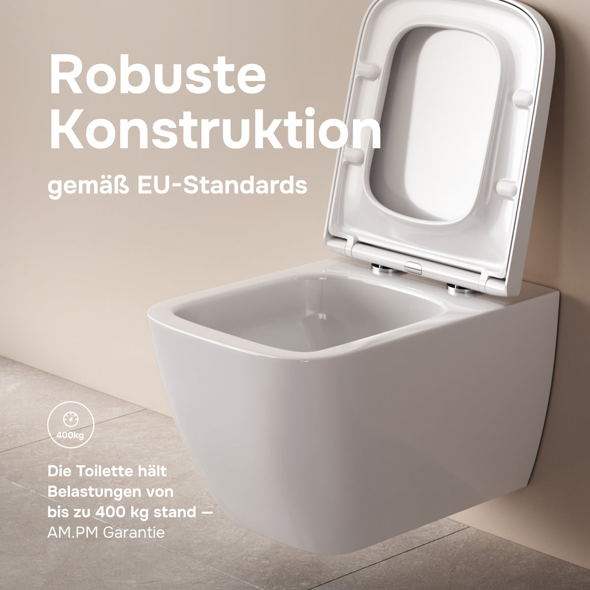 Toilettes suspendues sans bride Gem AquaSpin avec abattant–CGA1901PSC