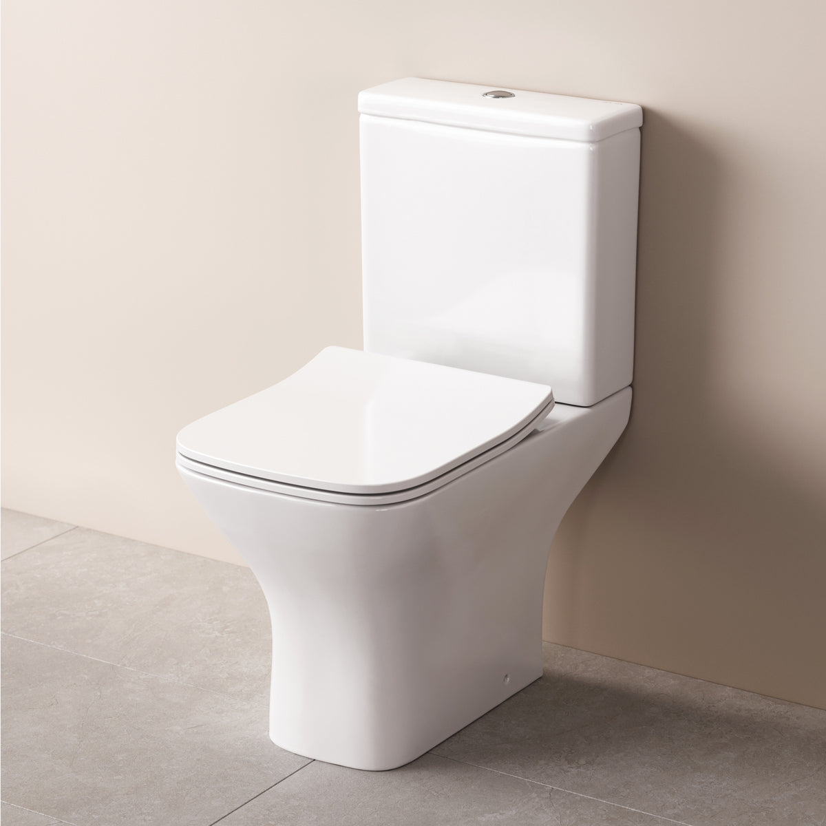 WC sur pied Gem avec sortie murale horizontale (PK) , sans bride et abattant à fermeture amortie–CGA8601PSC