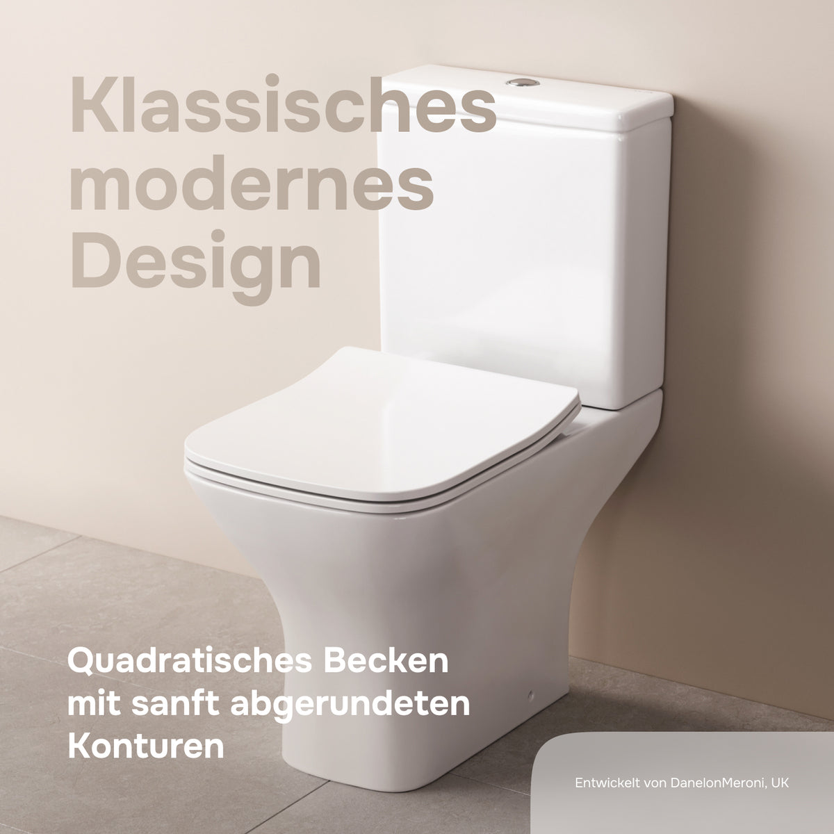 WC sur pied Gem avec sortie murale horizontale (PK) , sans bride et abattant à fermeture amortie–CGA8601PSC