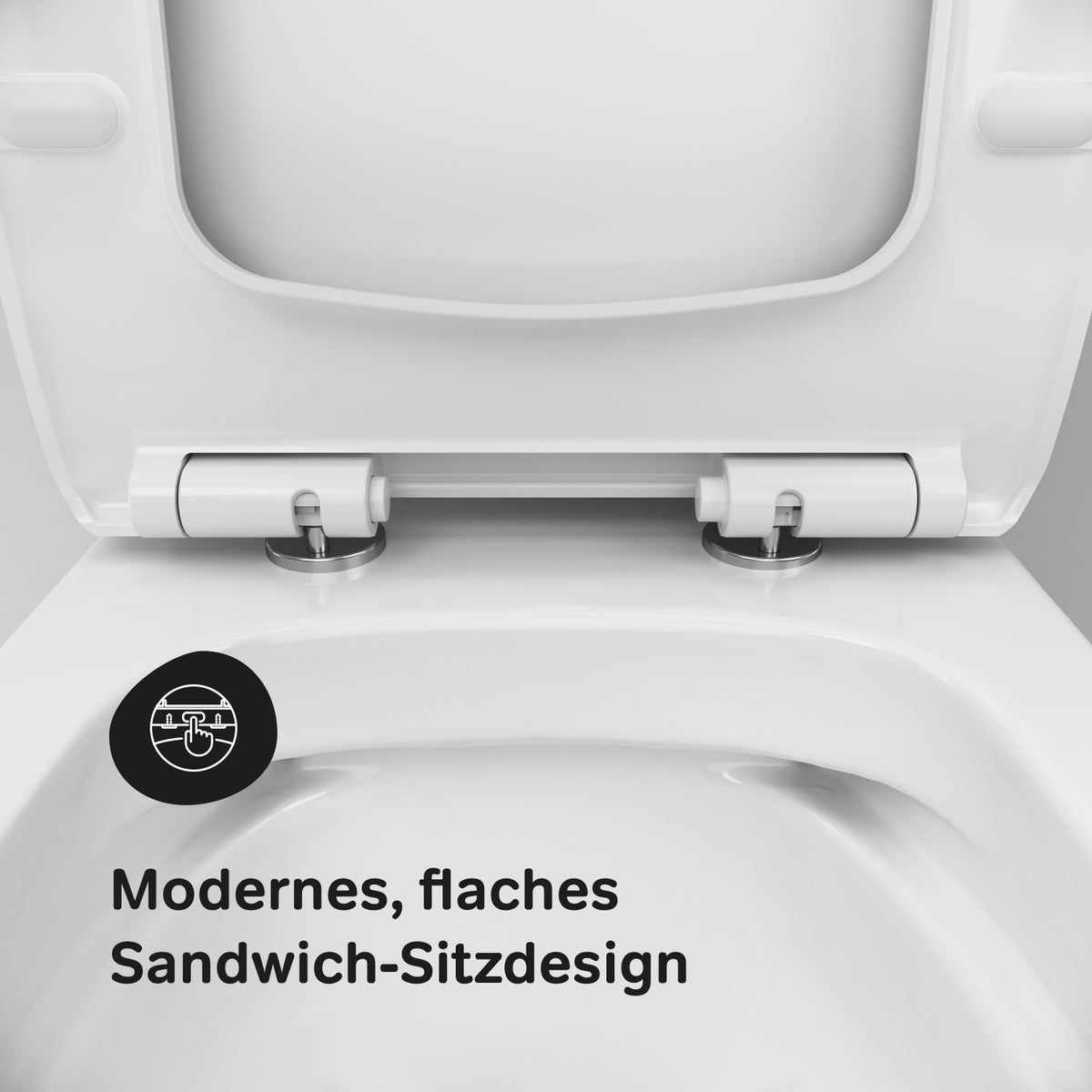 WC sur pied Gem avec sortie murale horizontale (PK) , sans bride et abattant à fermeture amortie–CGA8601PSC