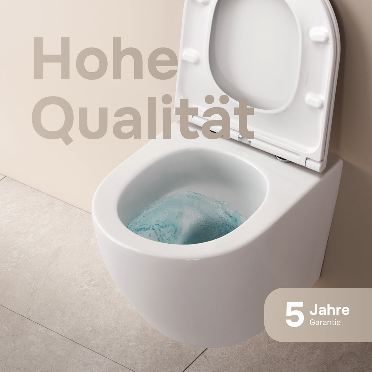 Toilettes suspendues de type AquaSpin sans bride avec abattant–CLA1900PSC