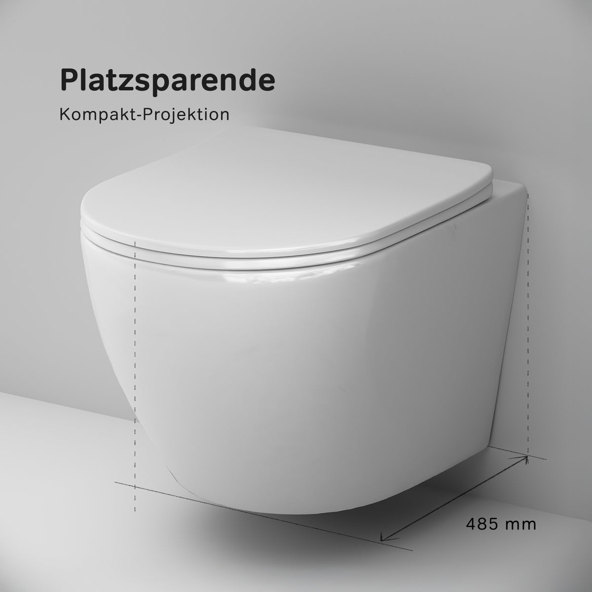 Toilettes suspendues de type AquaSpin sans bride avec abattant–CLA1900PSC