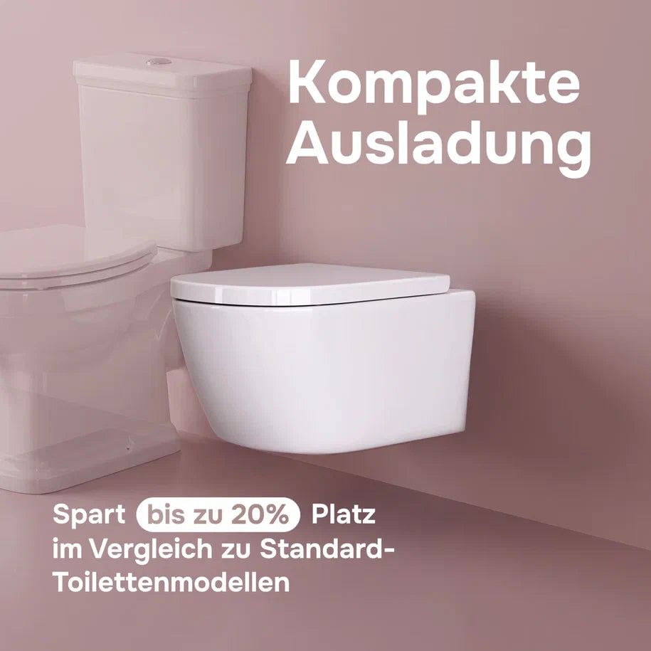 Toilettes suspendues sans bride Libre AquaSpin avec abattant–CLB1900PSC