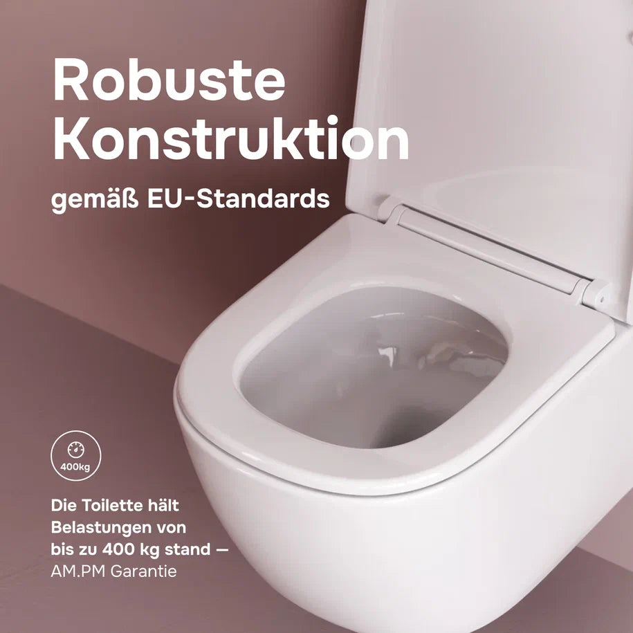 Toilettes suspendues sans bride Libre AquaSpin avec abattant–CLB1900PSC