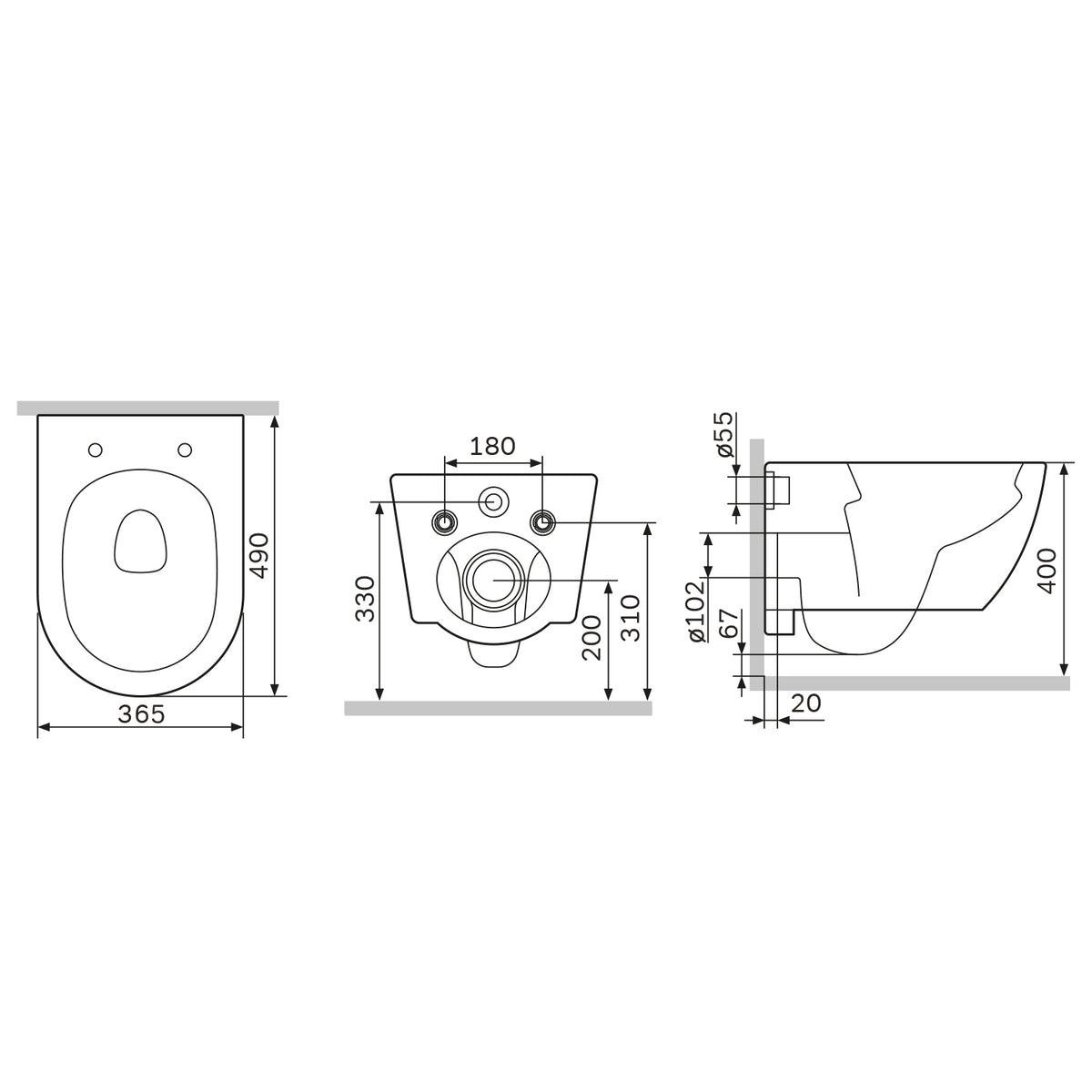 WC-Komplettset Libre mit Vorwandelement und Betätigungsplatte in Chrom - IIS90151.LB1900