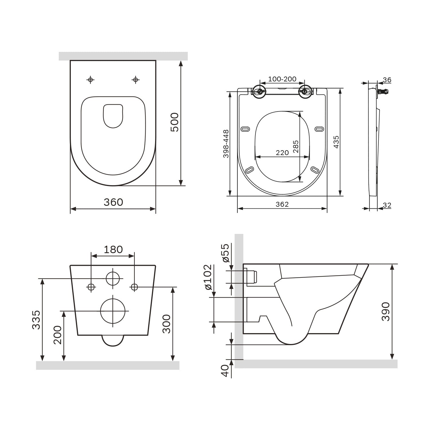 CNA1700SC Wand-WC mit Sitz Flash FlashClean Tiefspül-WC Spülrandlos Hänge WC mit Toilettendeckel ampm-store.de